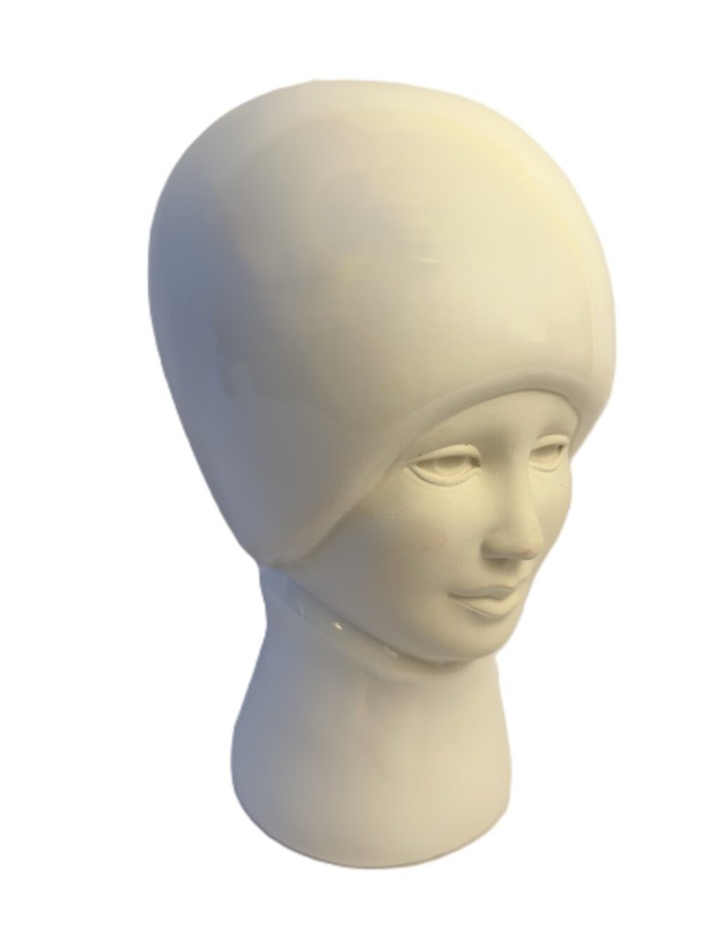 Paolo Marioni Italian Modernist White Ceramic Vintage Head Sculpture 10 1/2"